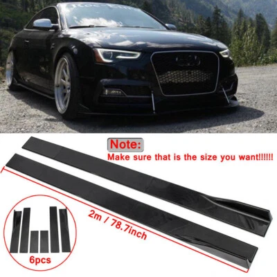 For AUDI A7 S7 A6 S6 A5 S5 A4 S4 A3 S3 78.7'' Side Skirt Splitter Glossy Black Foto 1 de 4