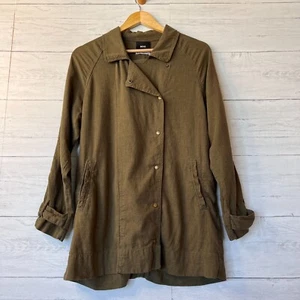 BDG Urban Outfitters Jacke Damen Gr. S/P Khaki Olivgrün Leinenmischung Military - Bild 1 von 16