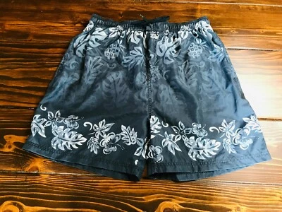 Pantalones Cortos Sand N Sun, Para Hombre Grandes, Negro Gris, Hawaiano, Floral, Natación, Bañadores, Forrados Foto 1 de 4