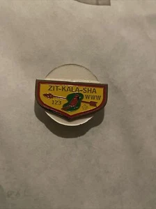 Vintage OA LODGE 123 ZIT KALA SHA Pin, BSA, Early Red Border Old KY Home Council - Bild 1 von 4