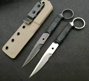 Cuchillo táctico de hoja fija caza exterior cuchillo de supervivencia arpón vaina Kydex - Imagen 1 de 10
