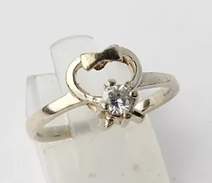 Vintage Sterling Silver Beautiful Bow Ring Size 7.5 - Foto 1 di 7