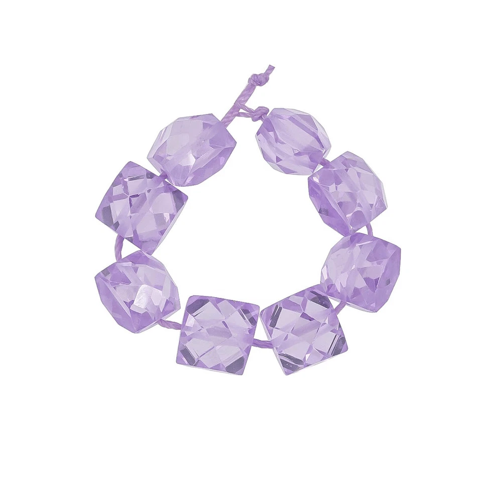 8 cuentas cuadradas de forma libre facetadas de circonita cúbica 9 mm rosa #96241 Foto 1 de 1