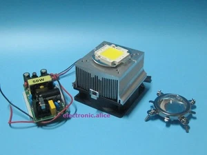 50w led + 50w Driver +50w LED Aluminium HeatSink & Fan+44mm Lens kit  - Picture 1 of 4