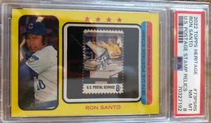 Reliquias de estampillas postales Topps Heritage Ron Santo 2022/50 PSA 8 Chicago Cubs - Imagen 1 de 2
