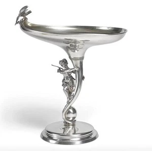 AN ARTISTICALLY PROGRESSIVE GORHAM STERLING SILVER FIGURAL FRUIT STAND,1869 - Picture 1 of 8