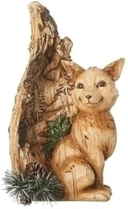 Estatua de aspecto de madera tallada sintética Fox 130032 6" H resina romana Inc - Imagen 1 de 2