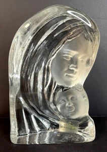 Scultura artistica vichinga in vetro fatta a mano Madonna con bambino - Foto 1 di 6