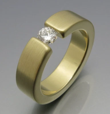 REIF-DESIGN - FEINSTER BRILLANT SPANNRING - EIGENE GOLDSCHMIEDE - 585 GELBGOLD - Bild 1 von 4