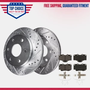 4WD Front Drilled Disc Rotors + Ceramic Brake Pads for 1996-2002 Toyota 4Runner - Picture 1 of 5
