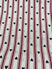 Vintage Calico Tiny Hearts Stripe Lightweight Beige Quilt Cotton Fabric 158"x43"
