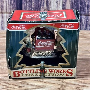 Vintage Coca-Cola Bottling Works Collection Coke On A Sled With Elves - Picture 1 of 2
