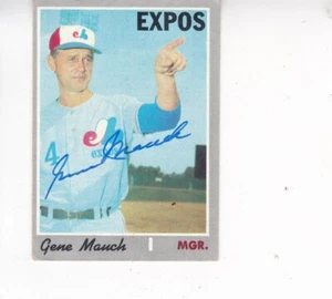 1970 Topps #442 Gene Mauch Montreal Expos Signed Autograph - Picture 1 of 1