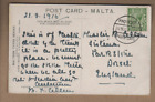 PAQUEBOT, Port Said - Maritime Postmark 1916 - Malta postcard