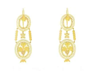 Orecchini in oro giallo 18kt filigrana sarda artigianali eleganti - Foto 1 di 1