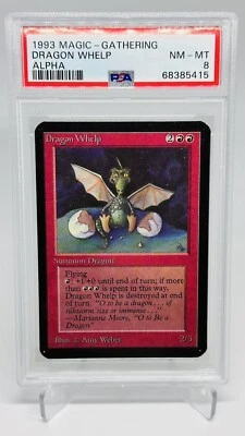 Alpha Dragon Whelp NM-MINT PSA 8 Graded MTG Vintage 1993 Magic The Gathering - Image 1 of 2