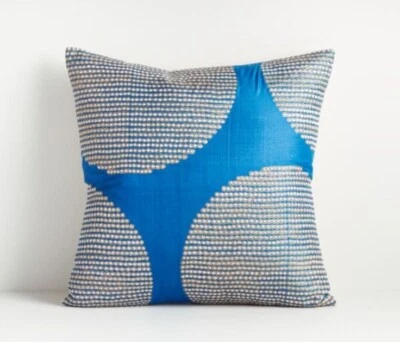 New. CRATE AND BARREL  Kiara Blue Pillow 18" - Image 1 of 4