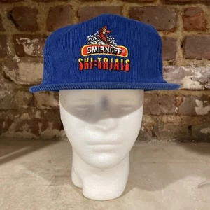 Smirnoff Ski Trials Trucker HAT Corduroy Snapback Vodka Vintage RARE 1980’s - Picture 1 of 5