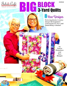 FABRIC CAFE WITH 3 YARD QUILTS "BIG BLOCK" 8 fun QUILT DESIGNS - Picture 1 of 1