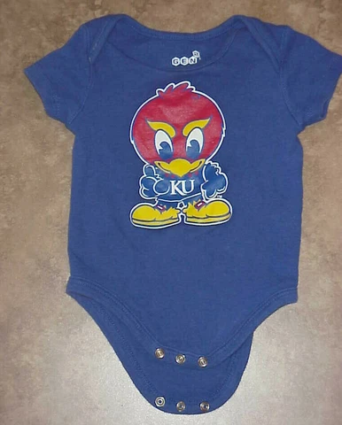 UNIVERSITY OF KANSAS JAYHAWKS (NCAA) === Infant One-Piece w/Mascot (size 3/6) Cover