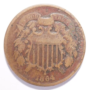 1864 2-Cent Piece - Picture 1 of 2