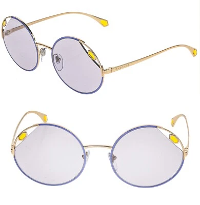 Gafas de sol BVLGARI SERPENTEYES BV6159 azul lila esmalte dorado joya metal 6159 Foto 1 de 4