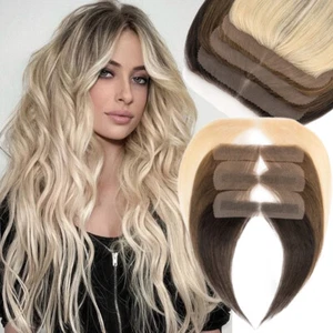 Lace Cover-up Hairline Human Hair Patches Piece Hand-Tied Topper Women Toupee 9A - Picture 1 of 43