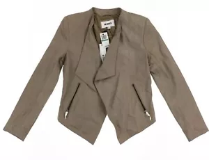 Chaqueta de cuero drapeado Bb Dakota 254939 para mujer Siena talla grande caramelo - Imagen 1 de 4