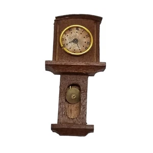 Dollhouse Accessories Wall Clock Wood Wooden Vintage Miniatures Decorative - Picture 1 of 7