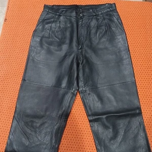 Tannery West Vintage 80er Jahre weiche plissierte Herrenhose aus Lammfell - Bild 1 von 16