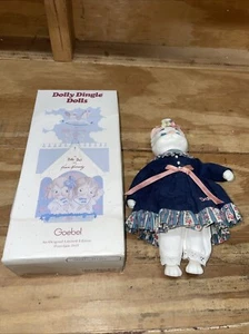 1996 Goebel Dolly Dingle porcelain Cat Dahlia “Dumpling” Blue Dress  with Box - Picture 1 of 15