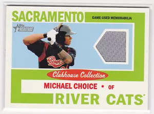 MICHAEL CHOICE 2013 TOPPS HERENCIA JUEGO DE LIGAS MENORES USADA TARJETA DE RECUERDOS A'S - Imagen 1 de 1