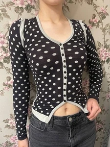 Stone Island Archive Serie100 Top Knopfleiste Polka Dot Stretch Longsleeve L - Bild 1 von 24