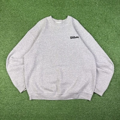 Vintage 90’s Wilson Grey Embroidered Crew Neck Sweatshirt Men’s XL Made In USA - Image 1 of 4
