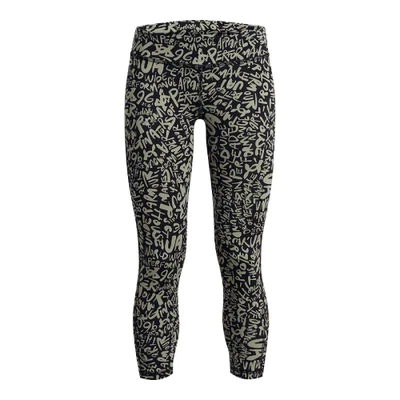 New Girls' Under Armour Motion Printed Crop Leggings Black Size YXL MSRP:$35.00 - Image 1 of 3