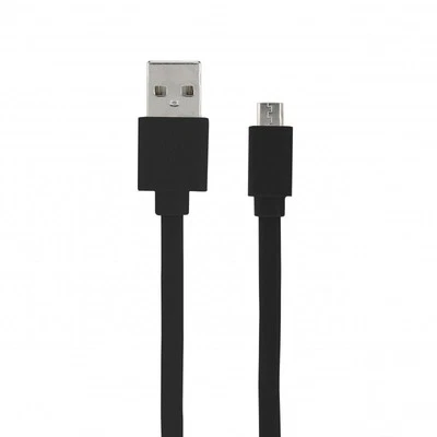 Câble micro USB /USB-A plat 1 m - noir - Photo 1/2