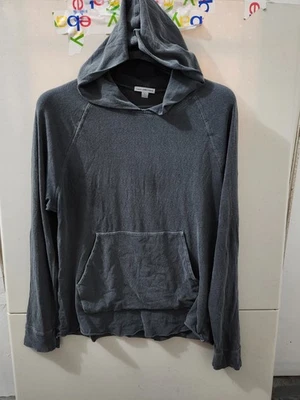 James Perse Shirt Mens S Blue Gray Brushed Hoodie Pullover Jersey Stretch Relax - Image 1 of 4