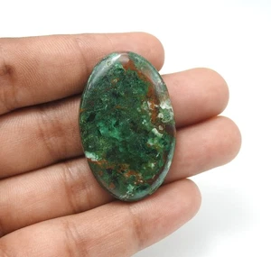 65.00 Cts Natural Chrysocolla Gemstone Oval Designer Cabochon 25x39x5 mm - Picture 1 of 8