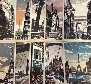 Postales vintage de Big City - 4" x 5,5" - París, Roma, Pisa, Nueva York - 32 tarjetas - Imagen 1 de 2