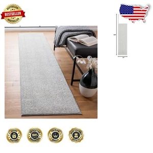 Kid & Pet-Friendly 2' x 9' Runner Rug in Light Grey & Ivory - Easy Maintenance - Picture 1 of 3