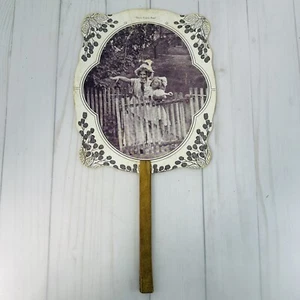 1920's Antique Advertising Hand Fan Haines Shoe Wizard Victorian Girls Ephemera - Imagen 1 de 6