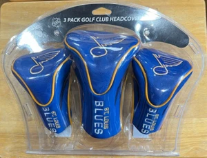 NHL ~ St. Louis Blues ~ 3 Pack Golf Club Contour Headcovers ~ Brand New - Picture 1 of 4