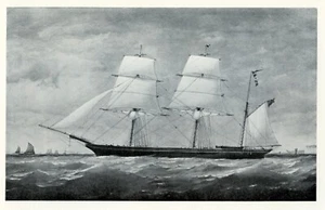 The HADDINGTON Iron Barque Tall Sailing Ship, 1925 vintage nautical print - Picture 1 of 3