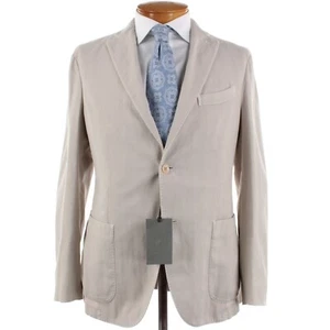 Boglioli NWT Sport Coat / K Jacket Size 50R (40R US) In Solid Beige Cotton Blend - Picture 1 of 8