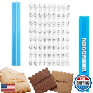Pack of 72 Alphabet Number Letter Cookie Stamp Set Biscuit Fondant Decorating - Picture 1 of 5