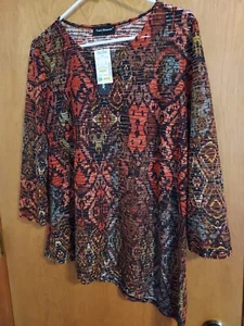 NEU Travel Elements Damengröße Large asymmetrische 3/4-Ärmel durchsichtig Neu mit Etikett - Bild 1 von 7