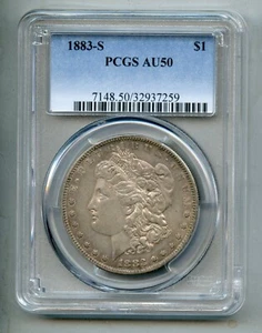 1883 S Morgan Silver Dollar PCGS AU 50 - Picture 1 of 4