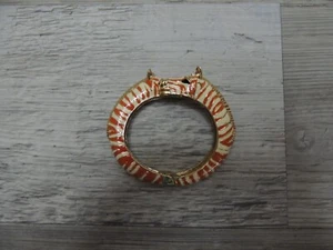 DOPPEL GIRAFFENKOPF EMAILLE SCHARNIER MANSCHETTE ARMBAND - Bild 1 von 4