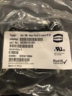 Harting 09300101301 base panel mount connector bottom entry 10B IP65 - Image 1 of 2