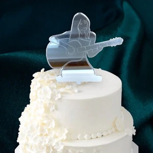 Guitarist Shaped Cake Toppers, Various Colours, Sizes & Personalised Options - Picture 1 of 8